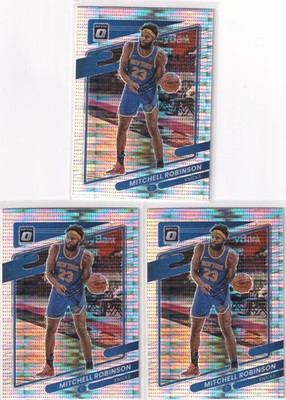 LOT (3) 2021-22 OPTIC PRIZMS PULSAR MITCHELL ROBINSON NEW YORK KNICKS d4112