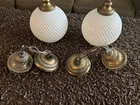Vintage Hobnail White Milk Glass Lamp Shade Globe Dome & Ceiling Light Fixture