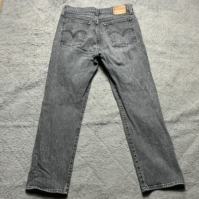 Levis 501 Jeans Womens 28x26 Black Premium BIG E Button Fly Denim Tapered Casual