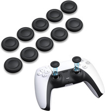 NEWDERY Joystick Replacement Grip Caps for PS4/PS5 Controller, PS5/PS4 Black