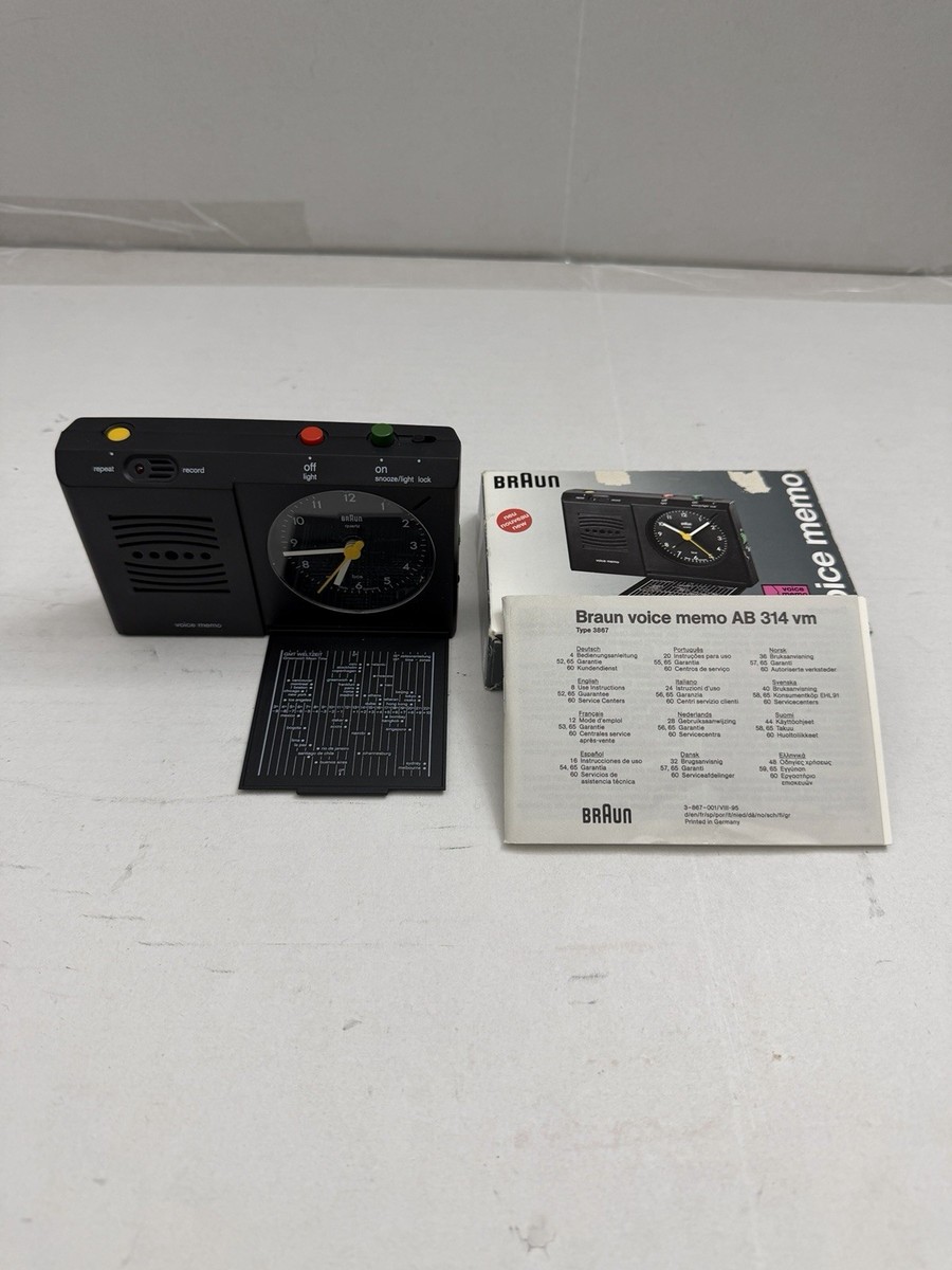 Vintage Braun Voice Memo AB 314 vm Alarm CLOCK Fully Working