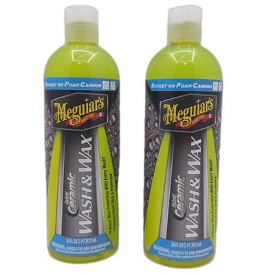Meguiar's Hybrid Ceramic Foaming Wash & Wax 16oz 2 Pack Water Beading Protection