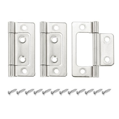 3Pcs Türbänder ohne Ausschnitt für Schrankfaltscharniere, Weißnickel