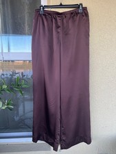 A New Day Women's Elastic Waist Brown Wide-Leg Pants Size M 100 Polyester
