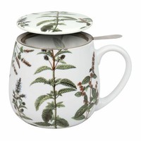 KöNitz Becher Mit Sieb Und Deckel My Favourite Tea Pfefferminze, Porzellan 420Ml