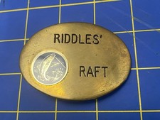 Fishing Themed Riddles Raft BTS Brass Belt Buckle