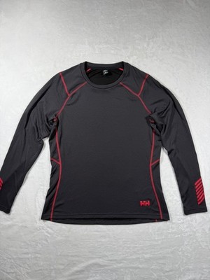 Helly Hansen Women s L Gray Base Layer Crew Neck Long Sleeves Hiking Skiing