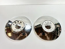 FORD Dog Dish FAIRLANE THUNDERBIRD T BIRD HUBCAPS CENTER CAP 10 1/2 56 1956 Pair