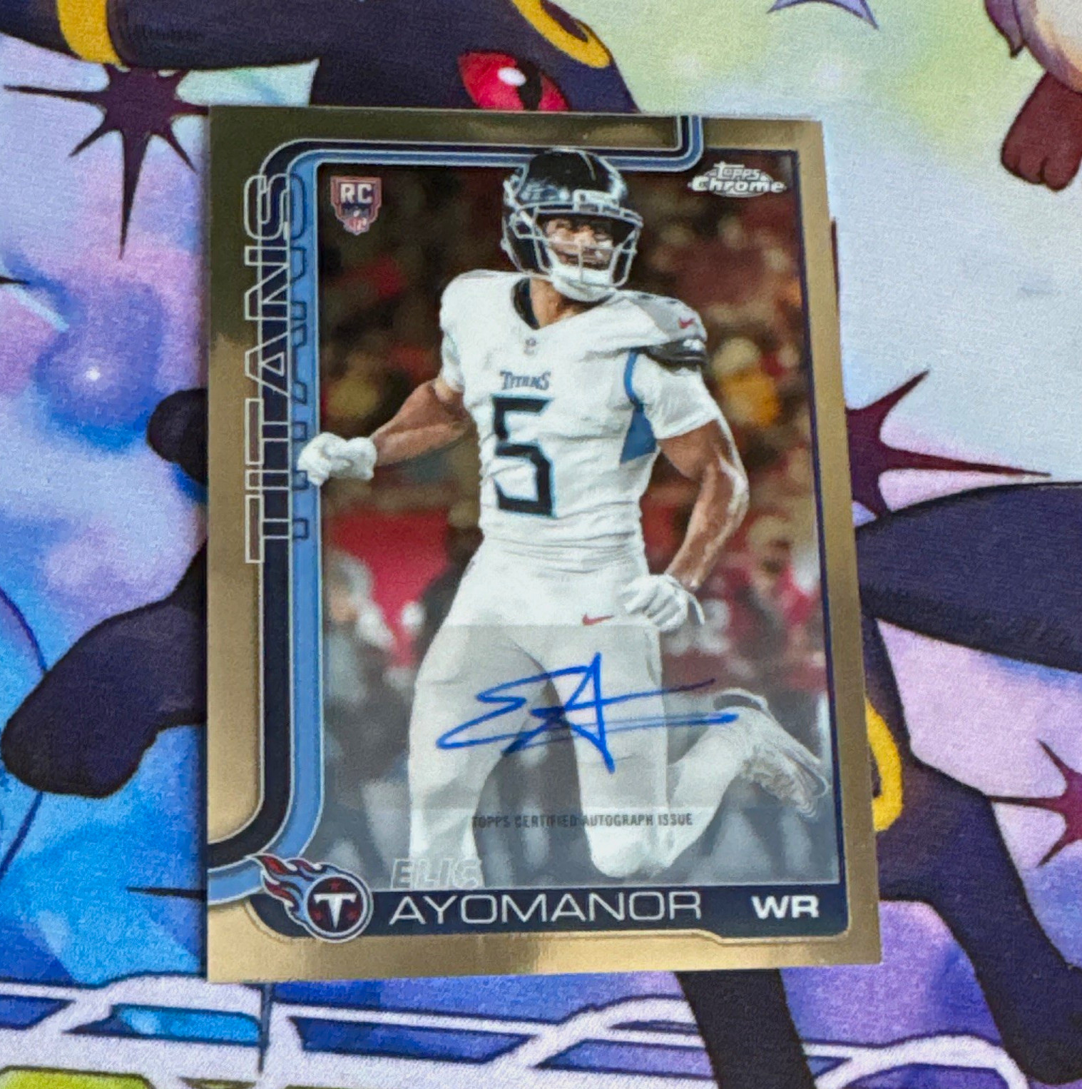 Topps Chrome Elic Ayomanor Base RC Auto Titans #RA-EAY