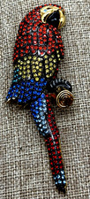 JOAN RIVERS CRYSTAL 4” Macaw Parrot Brooch PIN Limited Edition NUMBERED NIB