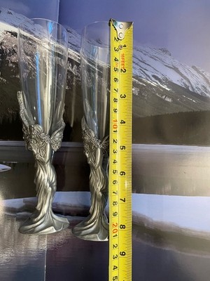 A Set Of 2 Seagull Canada Pewter Etain Zinn Wine Glass Goblet