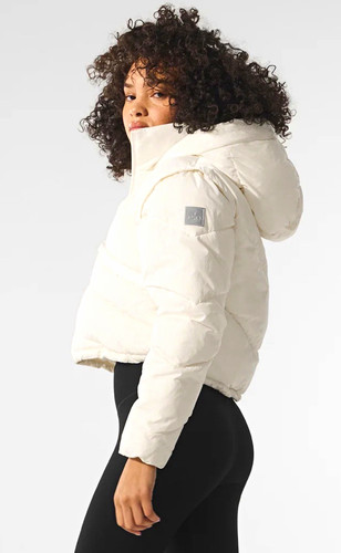 Alo Yoga Glacier Puffer Jacket Hooded Full Zip Down Ivory Women’s S