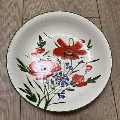 4 VTG Italy Handpainted Pasta Bowls With Poppies/Nuova Ceramica Vicenza/Mint C