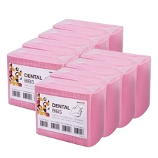 1000 OneMed Pink Dental Patient Bibs ,2+1 Ply Medical Tattoo Towel 13"x18"