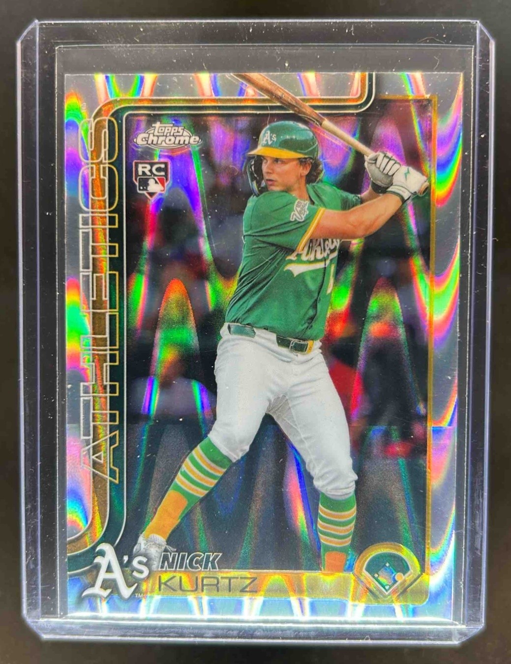 2025 Topps Chrome Update Nick Kurtz RC RayWave Refractor #USC178 Athletics