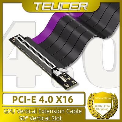 TEUCER GP-16 PCI-E 4.0 X16 Riser Cable Video Card Extension Shielded Flexible 90