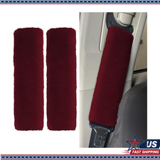 Universal Fluffy Seat Belt Shoulder Strap Cover 2pcs Faux Sheepskin Pad Comfort