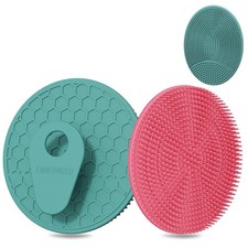 INNERNEED Food Grade Silicone Body Scrubber Gentle Set2 Dark Green pink
