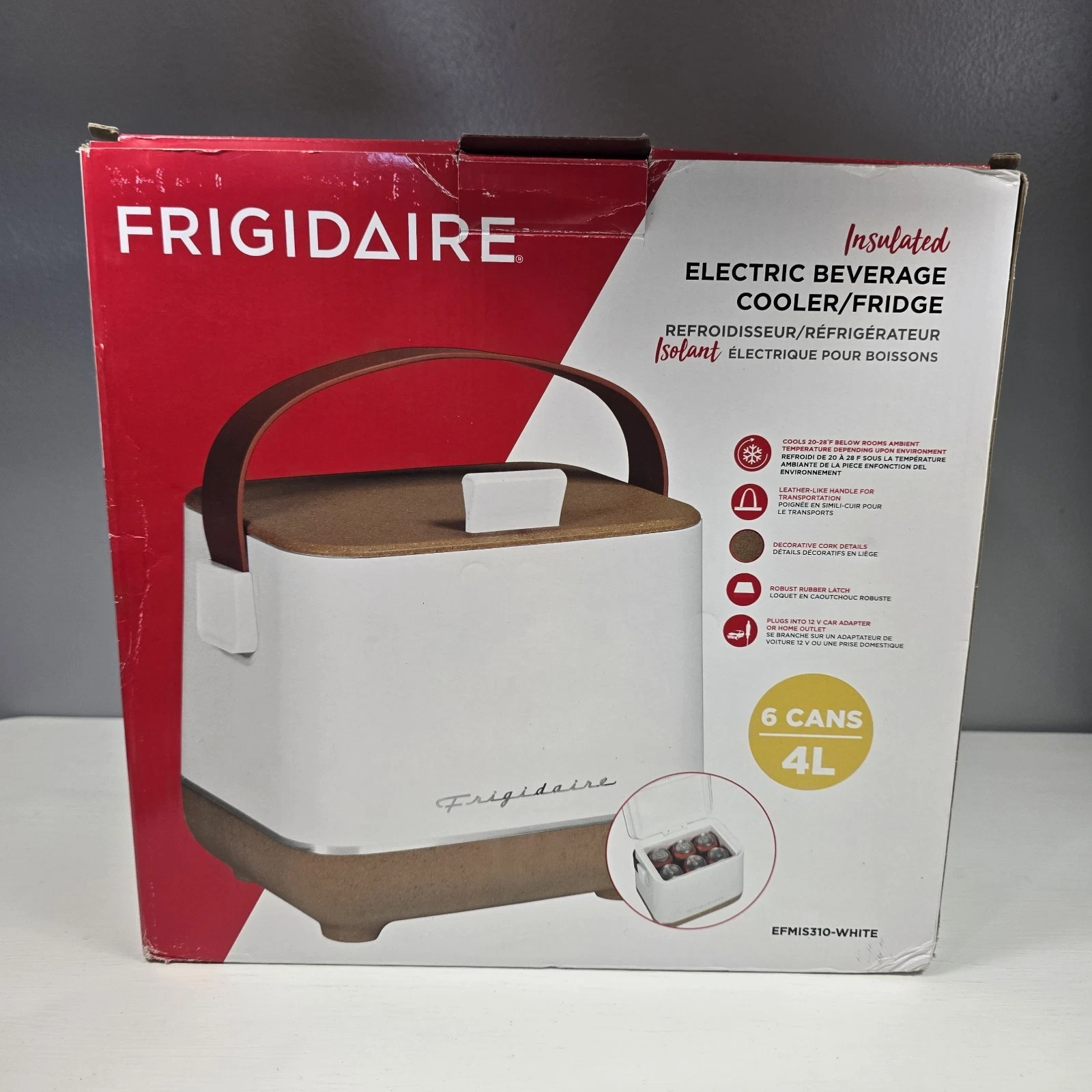 Frigidaire Insulated Electric Beverage Portable Cooler 6 Can 4L White
Opens in a new window or tab
