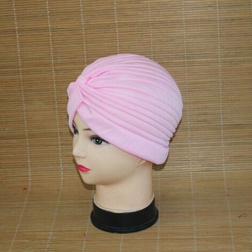 Women Stretchy Hat Turban Head Wrap Band Chemo Bandana Hijab Pleated Indian Cap - Picture 3 of 35