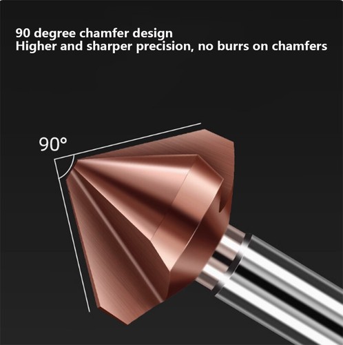 4.5-35mm 3/Single edged 90° Straight Shank Chamfer Milling Countersink Drill Bit - Picture 2 of 7