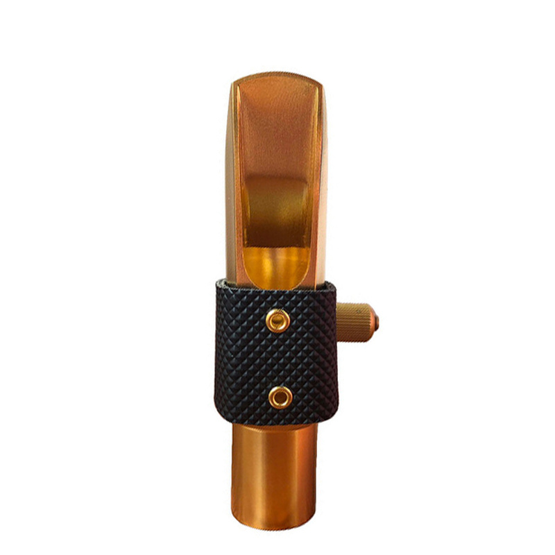 Gold Plated Copper Alto Saxophone Mouthpiece Wide Buffer # 5-8 w/Ligature 2025