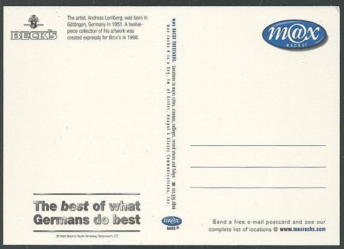 Unused Andreas Lemberg Beck's Beer Postcard The Best of What Germans do Best - Picture 2 of 2