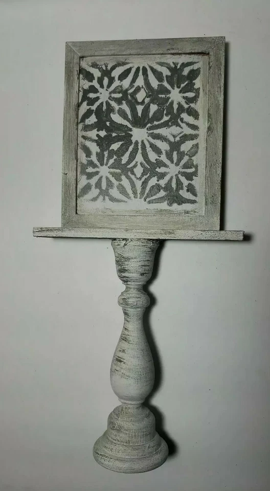 Mini Chalkboard Home Decor on Pedastal. White & Gray Floral on Back 6.5x14 in. - Image 2 of 3