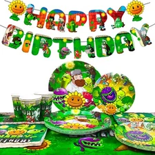 Plants vs Zombies Party Decorations Plants vs Zombies Party Tableware Set Plates