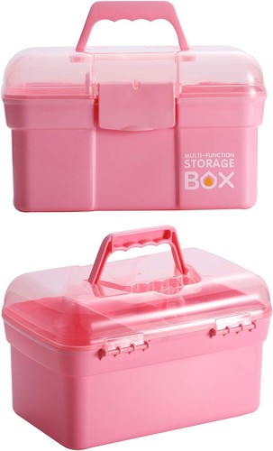 11'' Plastic Storage Box with Removable Tray, Multipurpose Organizer and Stor... - Picture 3 of 7