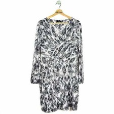 Apt. 9 Black White Reptile Wrap Dress L