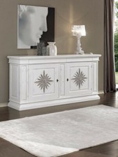 CREDENZA MADIA COUNTRY PROVENZALE LACCATA BIANCA SPIGOLATO INTAGLIATO MASSELL