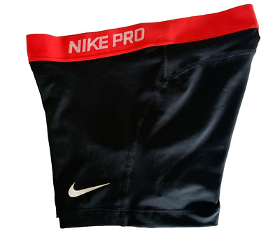 NEW! NIKE PRO [M] Women's 3.0'' COMPRESSION Yoga SHORTS-Black/Red 589364-028