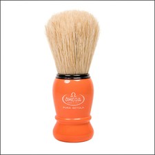 Omega Shaving Brush 10290 Pure Bristles 2 colors Black or Orange