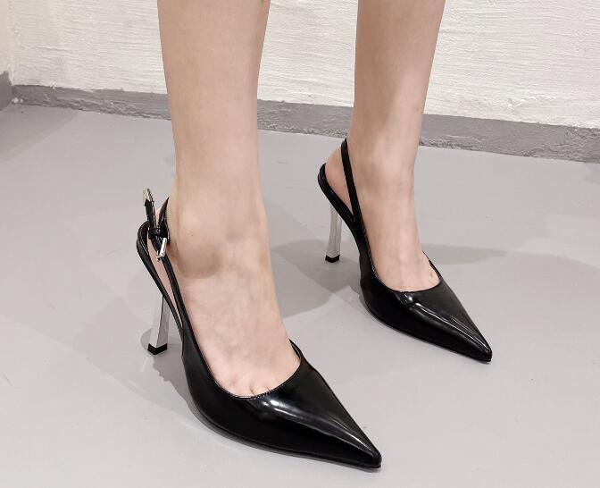 Womens Fashion Summer Pointy Toe Pure Color OL Slingbacks