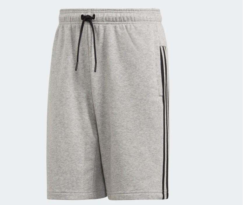 Adidas 3-Stripes French Terry Shorts Heather Grey Heather/Black