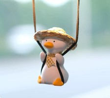 Duck Swing Car Rearview Mirror Hanging Ornament Auspicious safely D cor