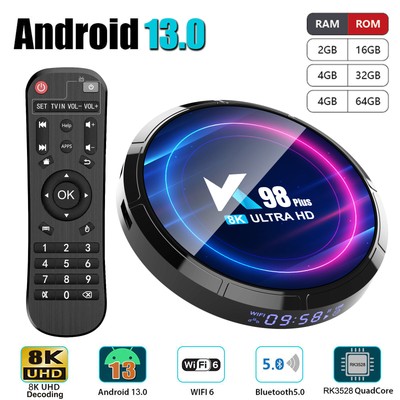 K98 Plus Android13.0 TV Box RK3528 Quad-core 8K UHD 5G WiFi BT Media Player Q5V0