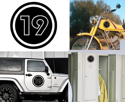Number 19, Sticker Cut Vinyl Version v02r