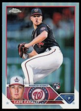 2023 Topps Chrome Base Refractor Cade Cavalli Rookie Washington Nationals #61