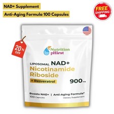 NAD Supplement for Anti-Aging Energy Focus  Nicotinamide Riboside Resveratrol.
