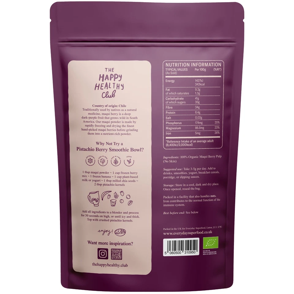 Organic Maqui Berry Powder Freeze Dried, Great With Acai & Maca Blend - Image 2 of 4