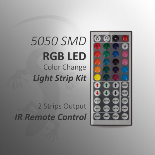 5M 5050SMD RGB 300 LED Strip Light Kit w/ 44 Key Remote 2 Outlet 5A Power Combo - Picture 8 of 9