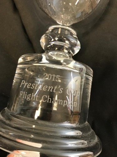 Unique Sterling Cut Glass Golf Trophy Vase Claret British Open Style - Picture 3 of 7