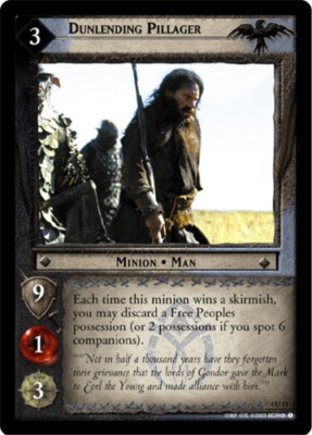 1x  Dunlending Pillager - 4U13 - Foil Near Mint The Two Towers