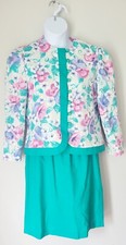 Epic Vintage 80s 2 Pc Floral Suit Jacket Skirt Golden Girls New Wave 14