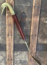 Vintage Long Handled Wood  Brass Shoehorn Duckhead 19 in. - Made In Korea