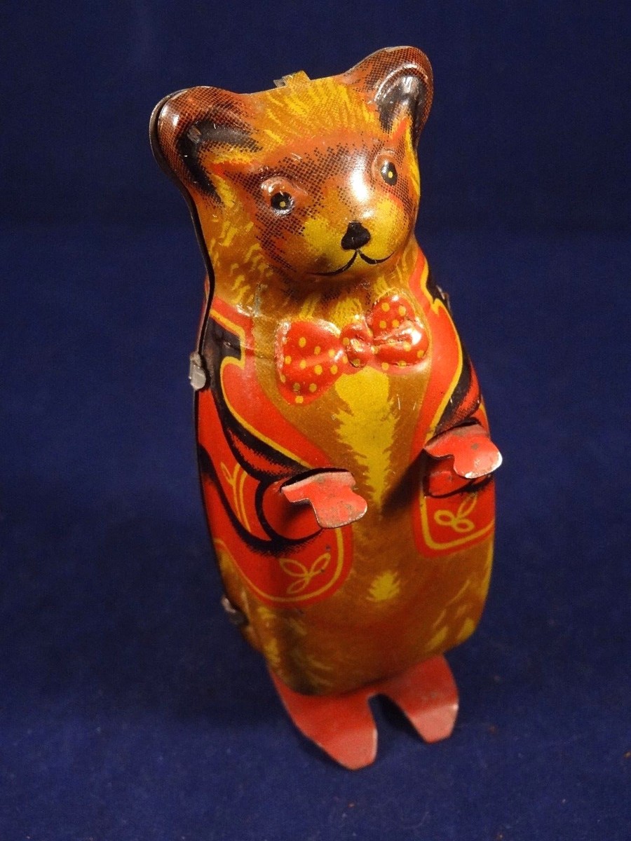Jouet Ancien Singe En Tôle Mécanique – Cirque Cabriole – Keim Germany 1948
