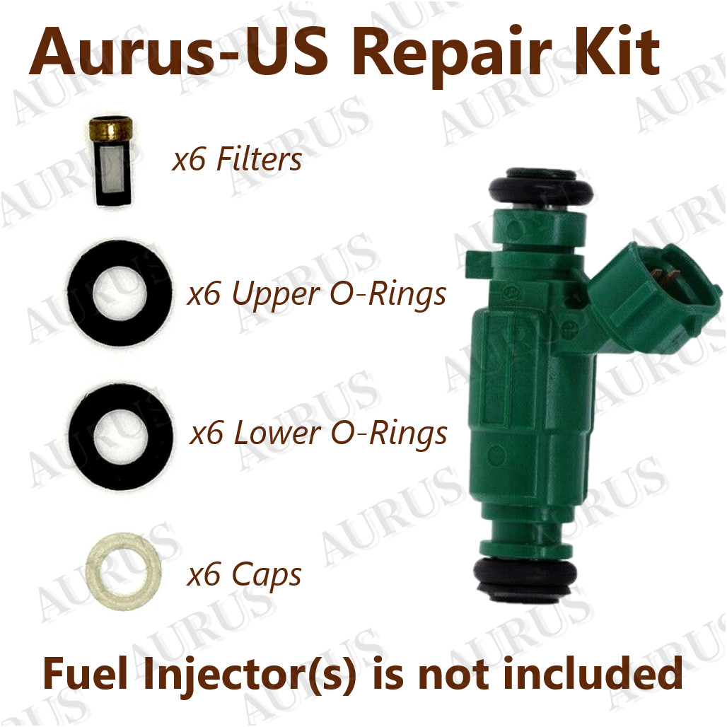 Aurus OEM Set of 6 Fuel Injector Repair Kits for 2001-2010 Kia Sportage Magentis Optima 35310-37150