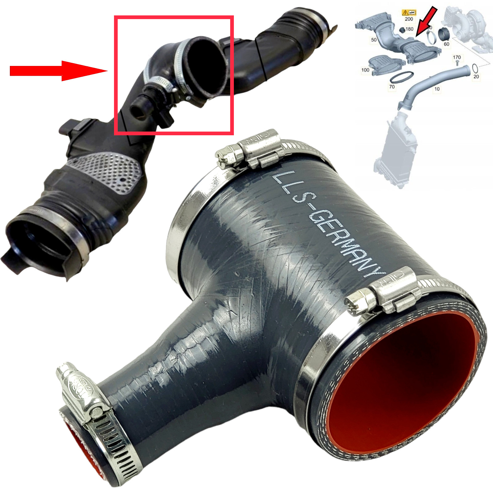 Repair Kit for Mercedes CLS 320 CDI 224 HP 6420908237 642090743 Turbo Pipes